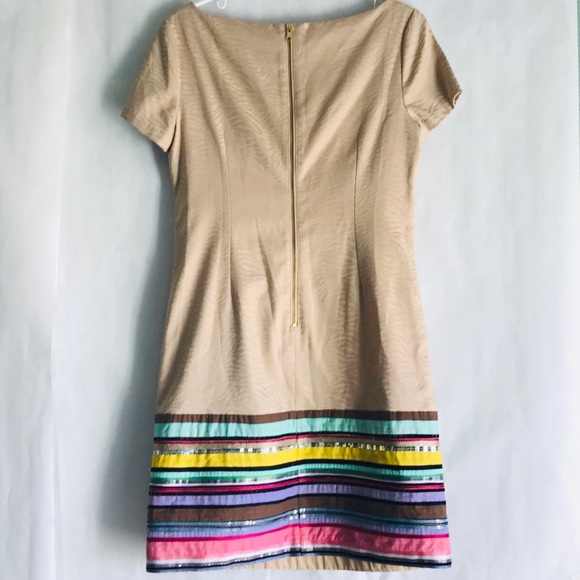 Muse Size 8 beige dress preowned - Picture 4 of 6
